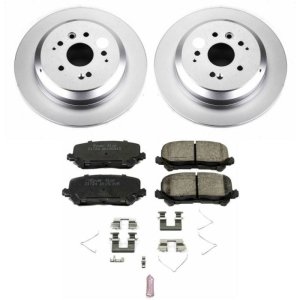 Acura MDX Brake Kit - Rear - PowerStop - Genuine Geomet Coated Rotors + Z17 Low-Dust Ceramic Pads - `14-`16