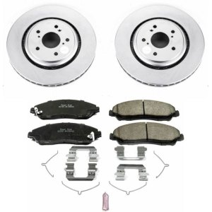 Acura MDX Brake Kit - Front - PowerStop - Z17 Evolution Geomet Coated Rotors + Low-Dust Ceramic Pads - `14-`16