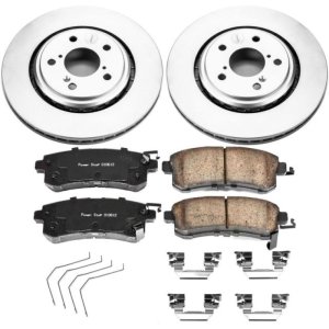 Honda Odyssey Brake Kit - Front - PowerStop - Genuine Geomet Coated Rotors + Z17 Low-Dust Ceramic Pads - `15-`17