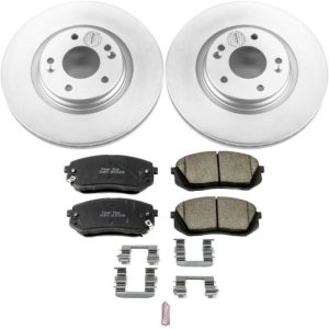 Hyundai Sonata Brake Kit - Front - PowerStop - Genuine Geomet Coated Rotors + Z17 Low-Dust Ceramic Pads - `15-`16