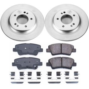 Hyundai Sonata Brake Kit - Rear - PowerStop - Z17 Evolution Geomet Coated Rotors + Low-Dust Ceramic Pads - 2015
