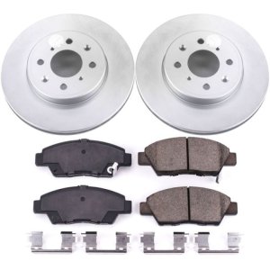 Honda Fit Brake Kit - Front - PowerStop - Geomet Coated Rotors + Z17 Low-Dust Ceramic Pads - `15-`19