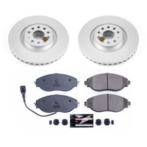 Volkswagen CC Brake Kit - Front - PowerStop - Geomet Coated Rotors + Carbon-Fiber Ceramic Pads - `12-`17