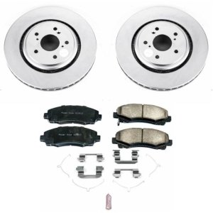 Acura TLX Brake Kit - Front - PowerStop - Genuine Geomet Coated Rotors + Low-Dust Ceramic Pads - `15-`19