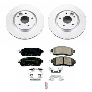Nissan Leaf Brake Kit - Front - PowerStop - Genuine Geomet Rotor + Z17 Low-Dust Ceramic Pads - `14-`17