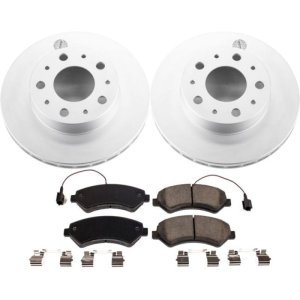 Ram ProMaster 1500 Brake Kit - Front - PowerStop - Genuine Geomet Coated Rotors + Z17 Low-Dust Ceramic Pads - `14-`19