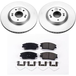 Hyundai Tucson Brake Kit - Front - PowerStop - Z17 Evolution Geomet Coated Rotors + Low-Dust Ceramic Pads - `15-`17