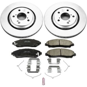 Acura MDX Brake Kit - Front - PowerStop - Geomet Coated Rotors + Z17 Low-Dust Ceramic Pads - `17-`19