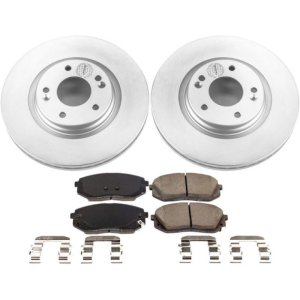 Hyundai Sonata Brake Kit - Front - PowerStop - Z17 Evolution Geomet Coated Rotors + Low-Dust Ceramic Pads - `16-`19