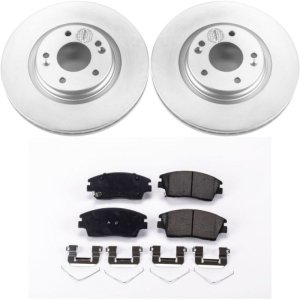Hyundai Elantra Brake Kit - Front - PowerStop - Z17 Evolution Geomet Coated Rotors + Low-Dust Ceramic Pads - `17-`19