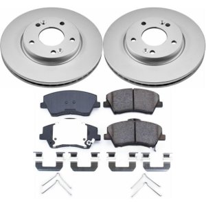 Hyundai Elantra Brake Kit - Front - PowerStop - Z17 Evolution Geomet Coated Rotors + Low-Dust Ceramic Pads - `17-`19