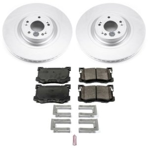 Hyundai Genesis Brake Kit - Front - PowerStop - Genuine Geomet Coated Rotors + Z17 Low-Dust Ceramic Pads - `15-`16