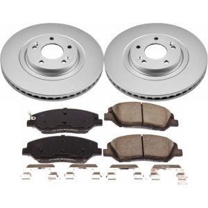 Hyundai Santa Fe Brake Kit - Front - PowerStop - Geomet Coated Rotors + Z17 Low-Dust Ceramic Pads - `17-`18