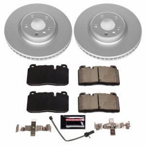 Audi Q5 Brake Kit - Front - PowerStop - Evolution Geomet Coated Rotors + Z23 Carbon-Fiber Ceramic Pads - `14-`17
