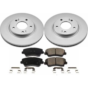 Hyundai Veloster Brake Kit - Front - PowerStop - Geomet Coated Rotors + Z17 Low-Dust Ceramic Pads - `16-`17