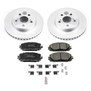 Toyota Prius Brake Kit - Front - PowerStop - Genuine Geomet Coated Rotors + Z17 Low-Dust Ceramic Pads - `16-`18