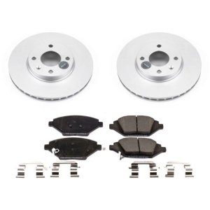 Chevrolet Spark Brake Kit - Front - PowerStop - Z17 Evolution Geomet Coated Rotors + Z17 Low-Dust Ceramic Pads - `16-`19
