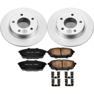 Mazda Protege Brake Kit - Rear - PowerStop - Z17 Evolution Geomet Coated Rotors + Ceramic Pads - `01-`03