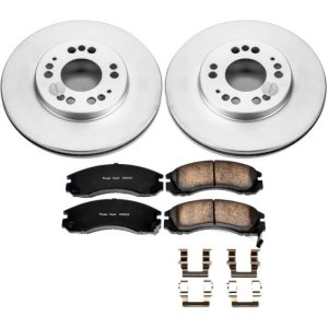 Mitsubishi Diamante Brake Kit - Front - PowerStop - GEOMET Coated Rotors + Z17 Low-Dust Ceramic Pads - `92-`04