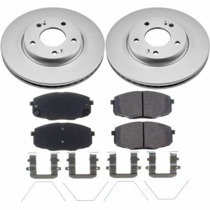 Kia Soul Brake Kit - Front - PowerStop - Geomet Coated Rotors + Z17 Low-Dust Ceramic Pads - `17-`19