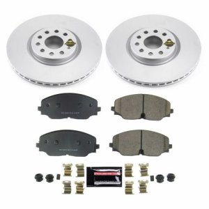 Volkswagen Atlas Brake Kit - Front - PowerStop - Z23 Evolution Sport Coated Rotors + Carbon-Fiber Ceramic Pads - `18-`19
