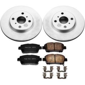Toyota Echo Brake Kit - Front - PowerStop - Z17 Evolution Geomet Coated Rotors + Low-Dust Ceramic Pads - `01-`05