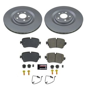 Audi A8 Quattro Brake Kit - Rear - PowerStop - Geomet Coated Rotors + Z23 Carbon-Fiber Ceramic Pads - `19-`20