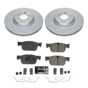 Volvo S60 Brake Kit - Front - PowerStop - Fully Coated Geomet Rotors + Z23 Carbon-Fiber Ceramic Pads - `19-`21
