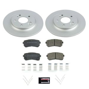 Hyundai Kona Brake Kit - Rear - PowerStop - Geomet Coated Rotors + Z17 Low-Dust Ceramic Pads - `18-`20