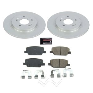 Hyundai Santa Fe Brake Kit - Rear - PowerStop - Geomet Coated Rotors + Z17 Low-Dust Ceramic Pads - 2019 Hyundai Santa Fe Brake Kit - Rear - PowerStop - Geomet Coated Rotors + Z17 Low-Dust Ceramic Pads - 2019