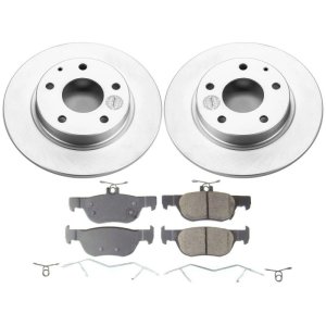 Mazda 3 Brake Kit - Rear - PowerStop - Geomet Coated Rotors + Z17 Low-Dust Ceramic Pads - 2019 Mazda 3 Brake Kit - Rear - PowerStop - Geomet Coated Rotors + Z17 Low-Dust Ceramic Pads - 2019