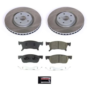 Mazda CX-5 Brake Kit - Front + Rear - PowerStop - Genuine Geomet Coated Rotors + Low-Dust Ceramic Pads - 2019