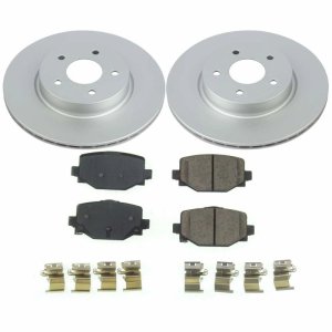Infiniti QX50 Brake Kit - Rear - PowerStop - Geomet Coated Rotors + Z17 Low-Dust Ceramic Pads - 2019