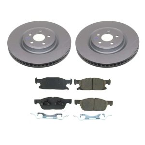 Ford Edge Brake Kit - Front - PowerStop - Geomet Coated Rotors + Z17 Evolution Ceramic Pads - `19-`22
