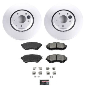 Mazda 6 Brake Kit - Front - PowerStop - Geomet Coated Rotors + Z17 Low-Dust Ceramic Pads - `19-`20