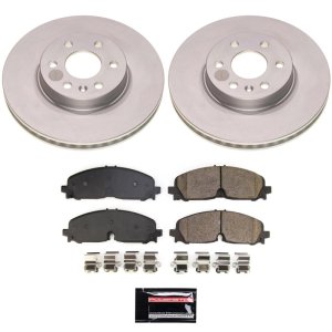 Chevrolet Colorado Brake Kit - Front - PowerStop - Geomet Coated Rotors + Low-Dust Ceramic Pads + Stainless Steel Hardware - `21-`22