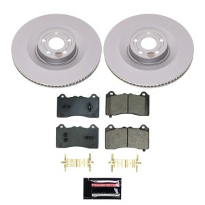 Ford Mustang Mach-E Brake Kit - Front - PowerStop - Geomet Coated Rotors + Z17 Low-Dust Ceramic Pads + Stainless-Steel Hardware - `21-`23
