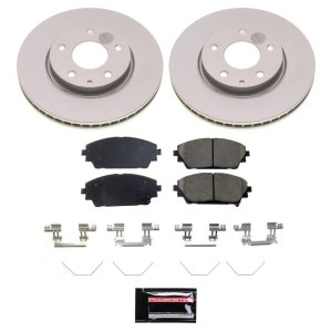 Mazda 3 Brake Kit - Front - PowerStop - Z17 Geomet Coated Rotors + Low-Dust Ceramic Pads - `19-`23 Mazda 3 Brake Kit - Front - PowerStop - Z17 Geomet Coated Rotors + Low-Dust Ceramic Pads - `19-`23