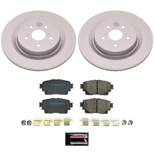 Toyota Highlander Brake Kit - Rear - PowerStop - Z17 Geomet Coated Rotors + Low-Dust Ceramic Pads - `20-`22