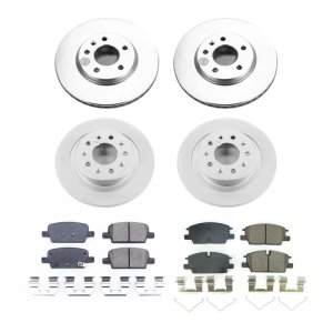 Chevrolet Malibu Brake Kit - Front + Rear - PowerStop - Genuine Geomet Coated Rotors + Z17 Low-Dust Ceramic Pads - 2021