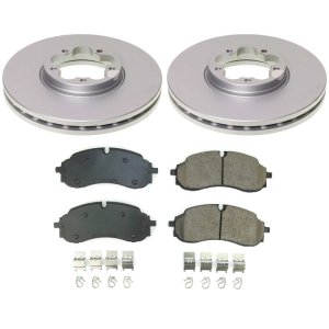 Ford E-Transit Brake Kit - Front - PowerStop - Geomet Coated Rotors + Z17 Low-Dust Ceramic Pads - `22-`23