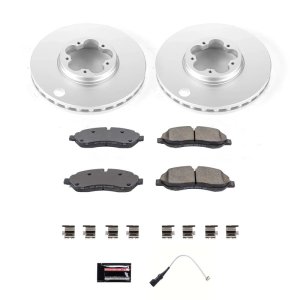 Ford Transit-150 Brake Kit - Front - PowerStop - Genuine Geomet Coated Rotors + Z17 Ceramic Pads - `20-`21