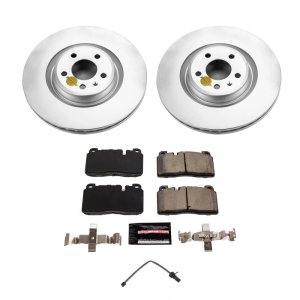 Audi Q5 Brake Kit - Front - PowerStop - Geomet Coated Rotors + Z23 Carbon-Fiber Ceramic Pads - `13-`15