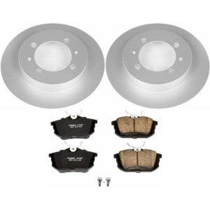 Volvo S40 Brake Kit - Rear - PowerStop - Geomet Coated Rotors + Z23 Carbon-Fiber Ceramic Pads - `00-`04