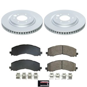 Ford F-150 Lightning Brake Kit - Front - PowerStop - Z17 Geomet Coated Rotors + Low-Dust Ceramic Pads - `22-`23 Ford F-150 Lightning Brake Kit - Front - PowerStop - Z17 Geomet Coated Rotors + Low-Dust Ceramic Pads - `22-`23