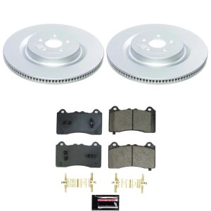Ford Mustang Mach-E Brake Kit - Front - PowerStop - Genuine Geomet Coated Rotors + Z17 Low-Dust Ceramic Pads - `21-`24