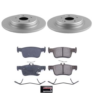Acura RDX Brake Kit - Rear - PowerStop - Genuine Geomet Coated Rotors + Z17 Low-Dust Ceramic Pads - `19-`24