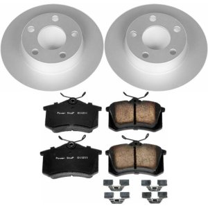 Audi A6 Quattro Brake Kit - Rear - PowerStop - Geomet Coated Rotors + Z23 Carbon-Fiber Ceramic Pads - `98-`04