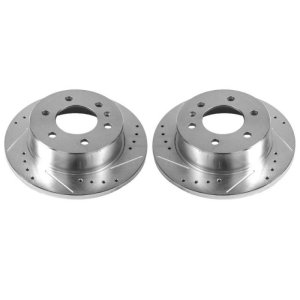 Dodge Sprinter 2500 Brake Rotors (2) - Rear - PowerStop - Evolution Drilled & Slotted - Silver - `07-`09