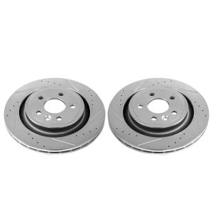 Volvo S60 Brake Rotors (2) - Rear - PowerStop - Evolution Drilled & Slotted - `11-`18